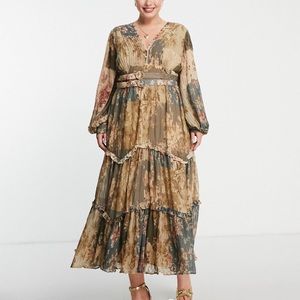 ASOS CURVE PLEAT MIDI DRESS